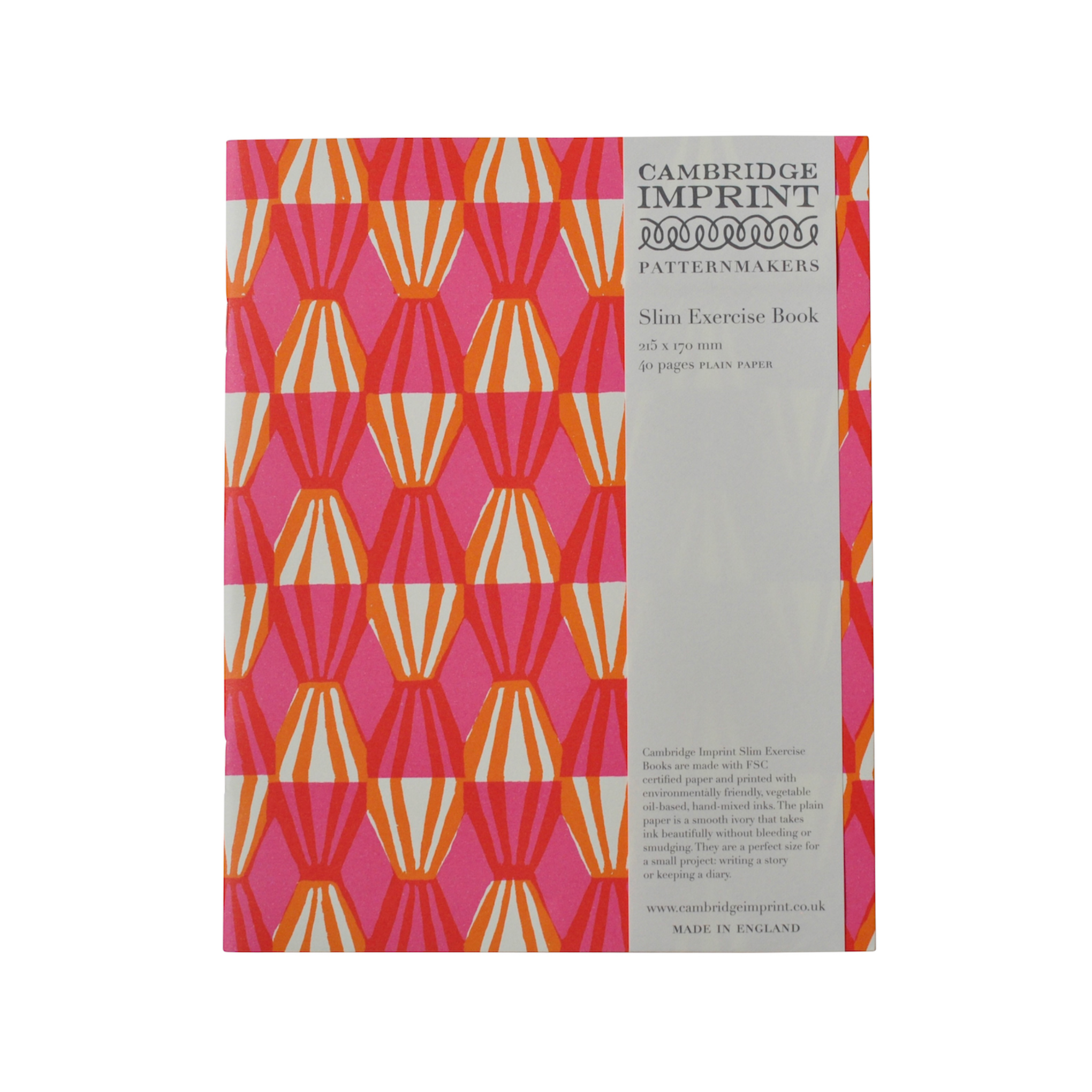 Exercise Book Threadwork Bright Pink - Plain
